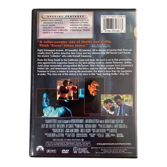 Kiss the Girls (DVD, 1997) Thriller, Mystery, Morgan Freeman, Ashley Judd - Picture 2 of 4